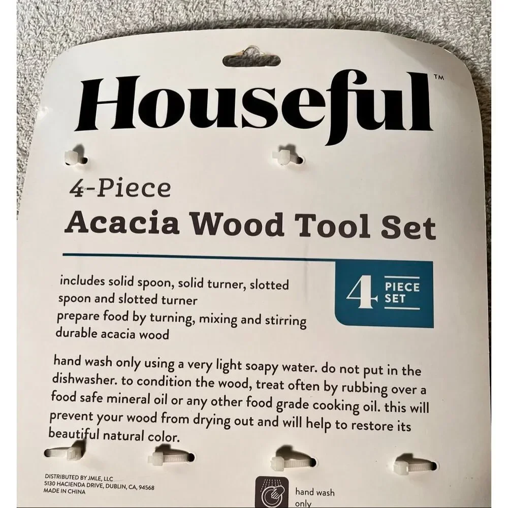 Houseful 4-Piece Acacia Wood Kitchen Tool Cooking Utensil Set New